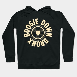 Boogie Down Bronx Hip Hop Logo - Vintage Vinyl Record Design Hoodie